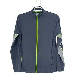 00408 - Under Armour‎ Gray/Navy Full Zip Jacket Mens Med Loose Fit Athletic